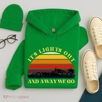 Its Lights Out And Away We Go Retro Sunset Formula Racing Hoodie thumb 4