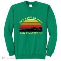 Its Lights Out And Away We Go Retro Sunset Formula Racing Sweatshirt thumb 0