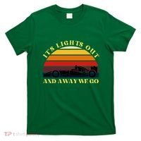 Its Lights Out And Away We Go Retro Sunset Formula Racing T-Shirt thumb 0