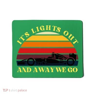 Its Lights Out And Away We Go Retro Sunset Formula Racing Mousepad