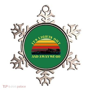 Its Lights Out And Away We Go Retro Sunset Formula Racing Ornament