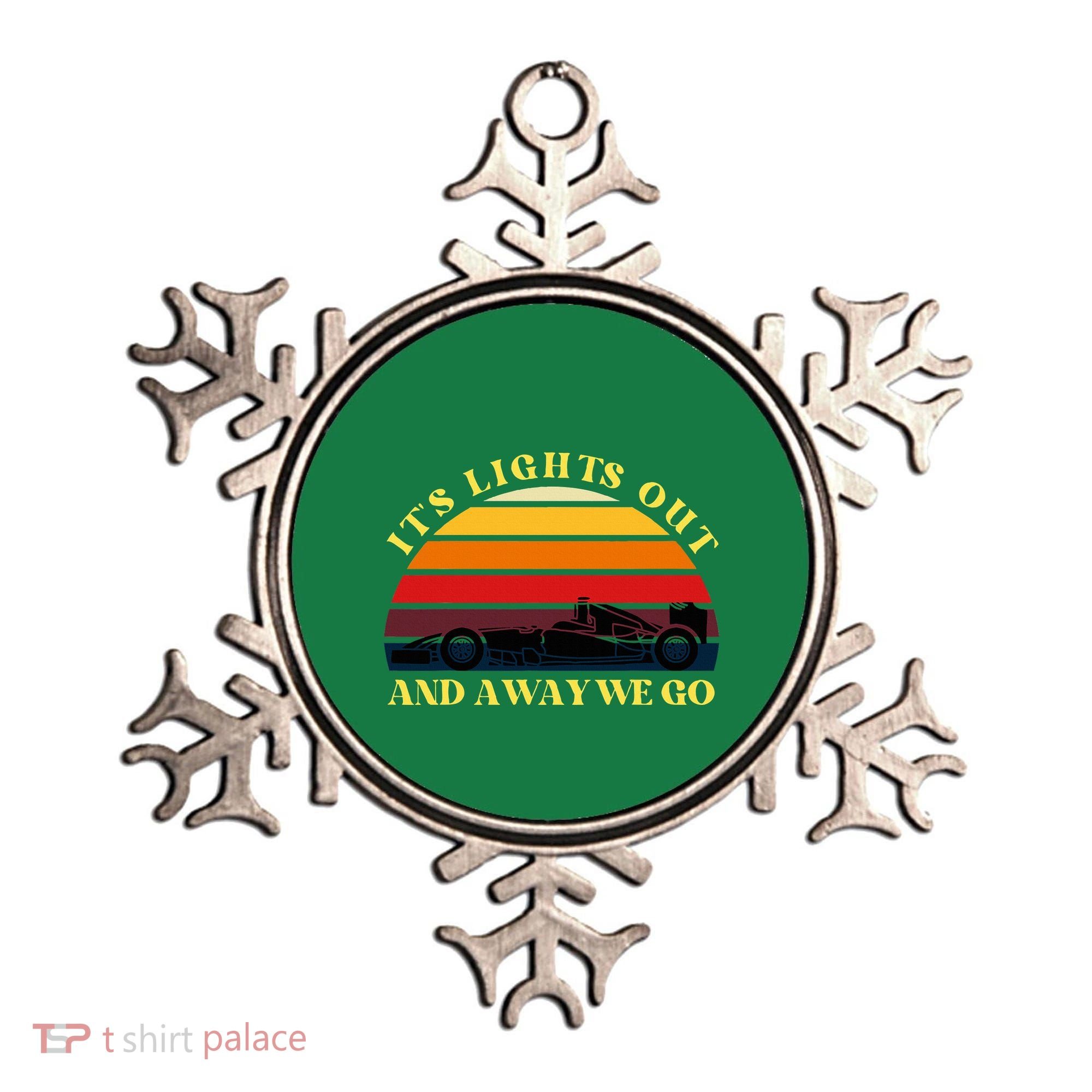 Its Lights Out And Away We Go Retro Sunset Formula Racing Ornament