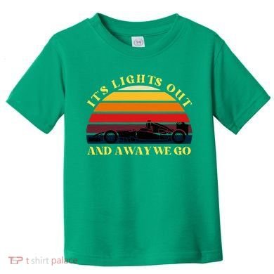 Its Lights Out And Away We Go Retro Sunset Formula Racing Toddler T-Shirt