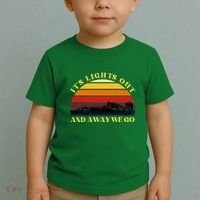 Its Lights Out And Away We Go Retro Sunset Formula Racing Toddler T-Shirt thumb 2
