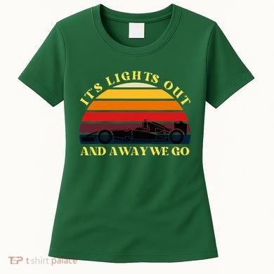 Its Lights Out And Away We Go Retro Sunset Formula Racing Women's T-Shirt