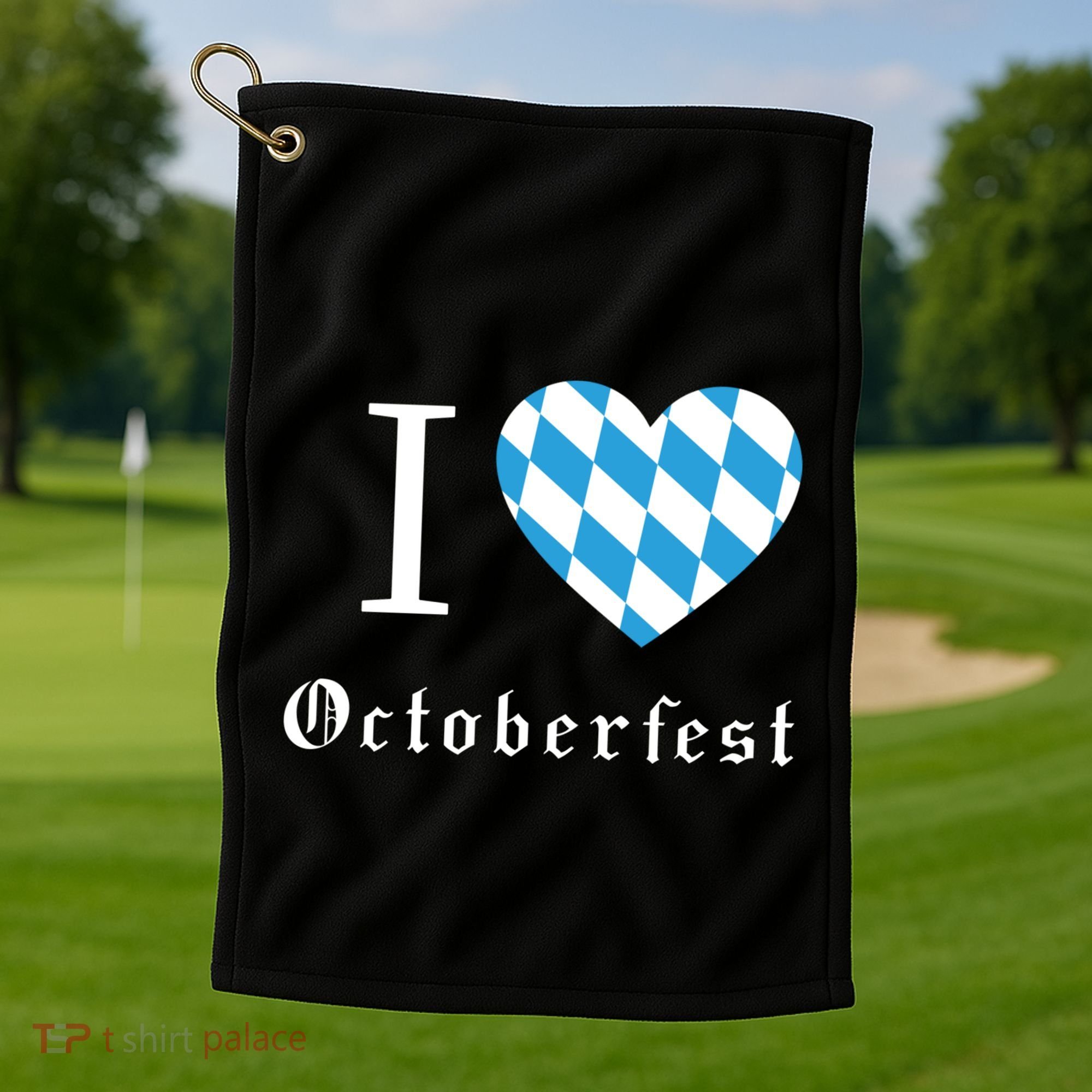 I Love Octoberfest Golf Towel