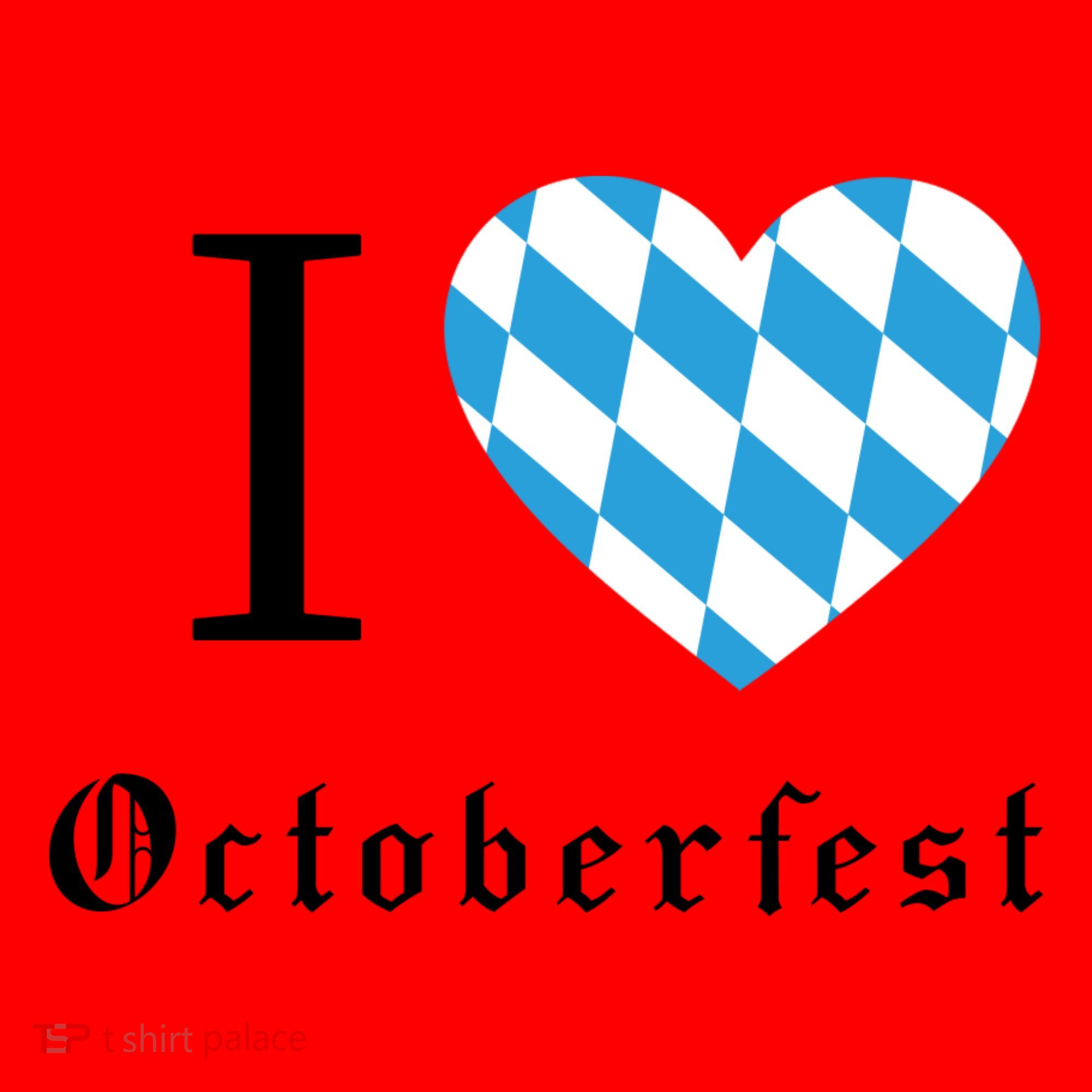 I Love Octoberfest Santa Hat