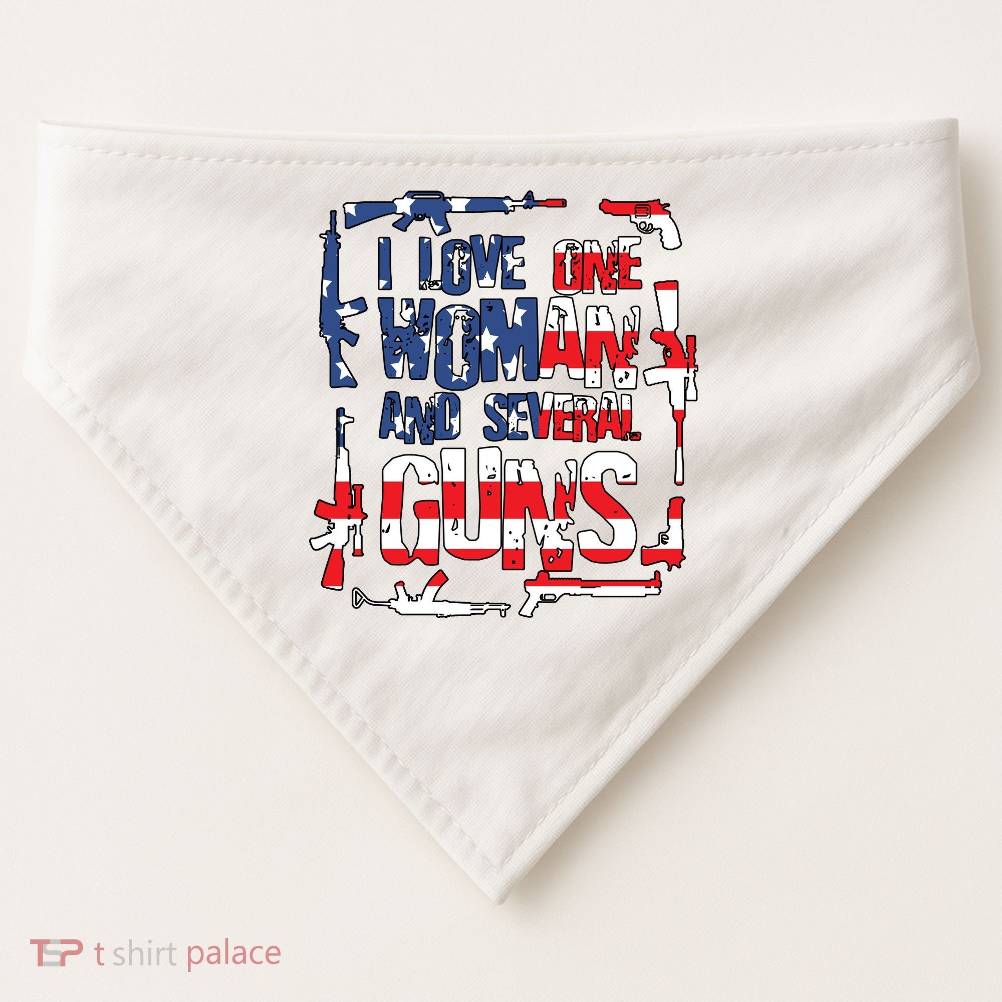 I Love One Woman And Several Guns USA-Made Doggie Bandana