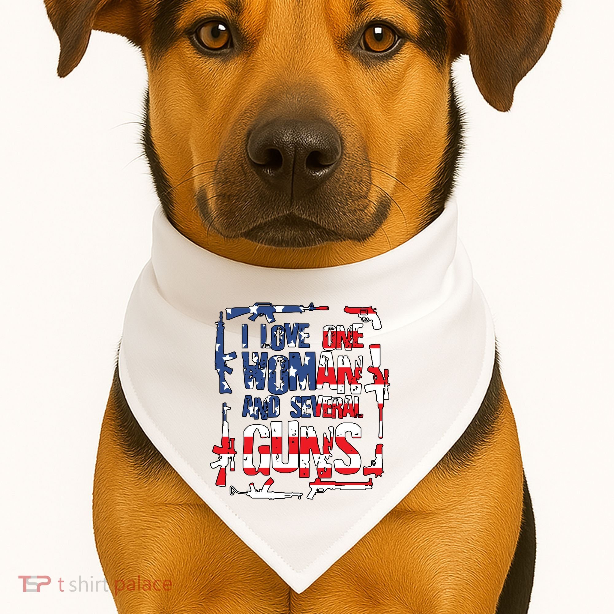 I Love One Woman And Several Guns USA-Made Doggie Bandana