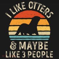 I Like Otters And Maybe 3 People Otter Lover Retro Vintage T-Shirt thumb 7
