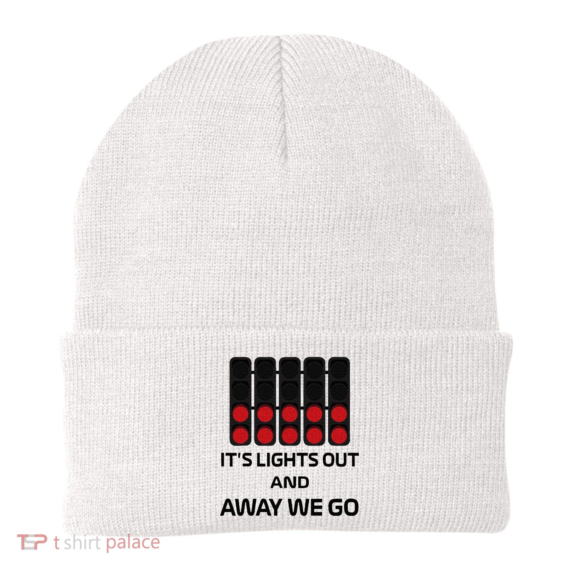 It's Lights Out And Away We Go Formula Racing Circuits Sport Beanie