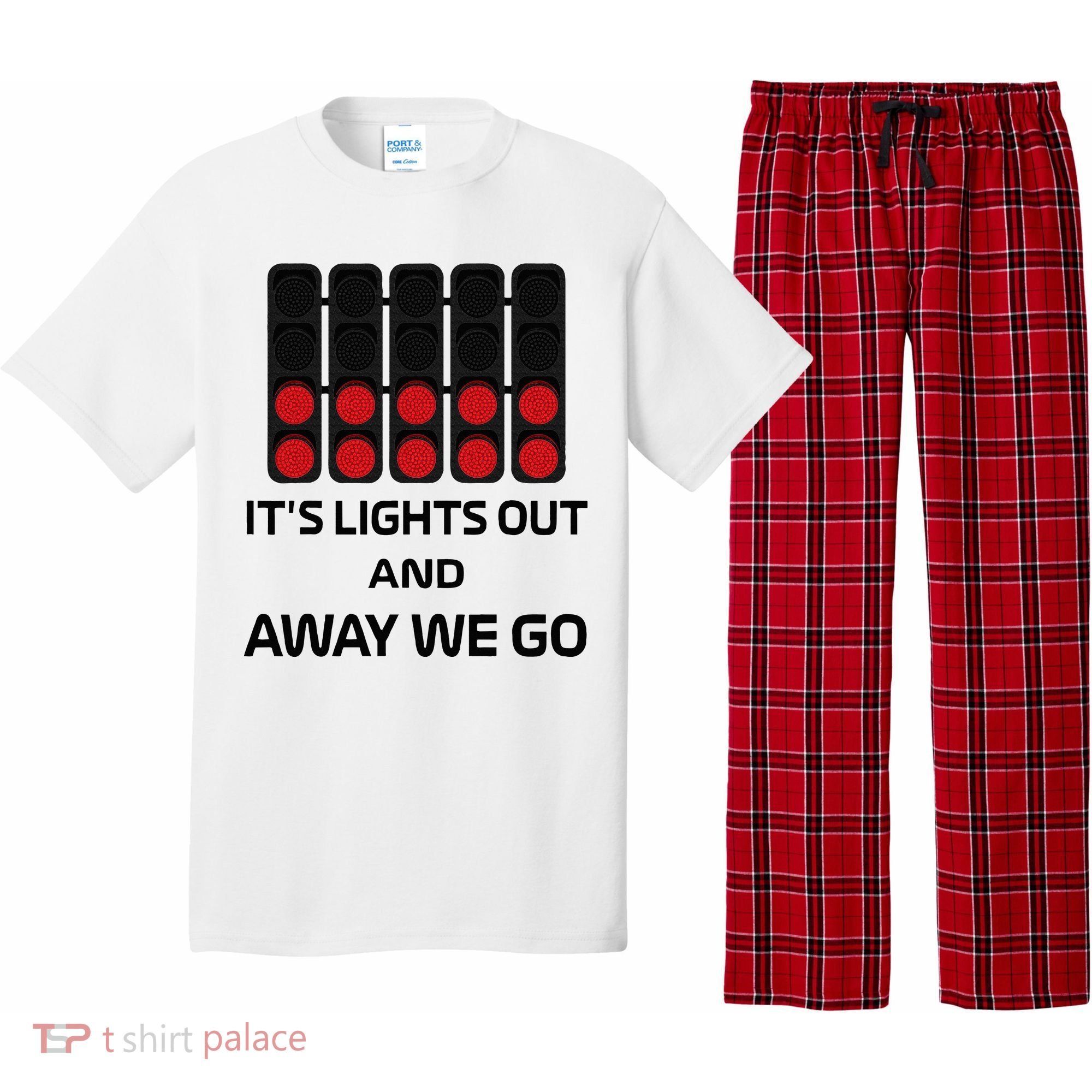 It's Lights Out And Away We Go Formula Racing Circuits Sport Pajama Set