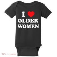I Love Older Women Heart Hot Moms Baby Bodysuit thumb 0