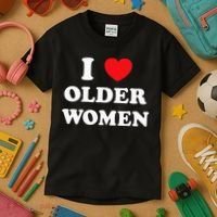 I Love Older Women Heart Hot Moms Kids T-Shirt thumb 3