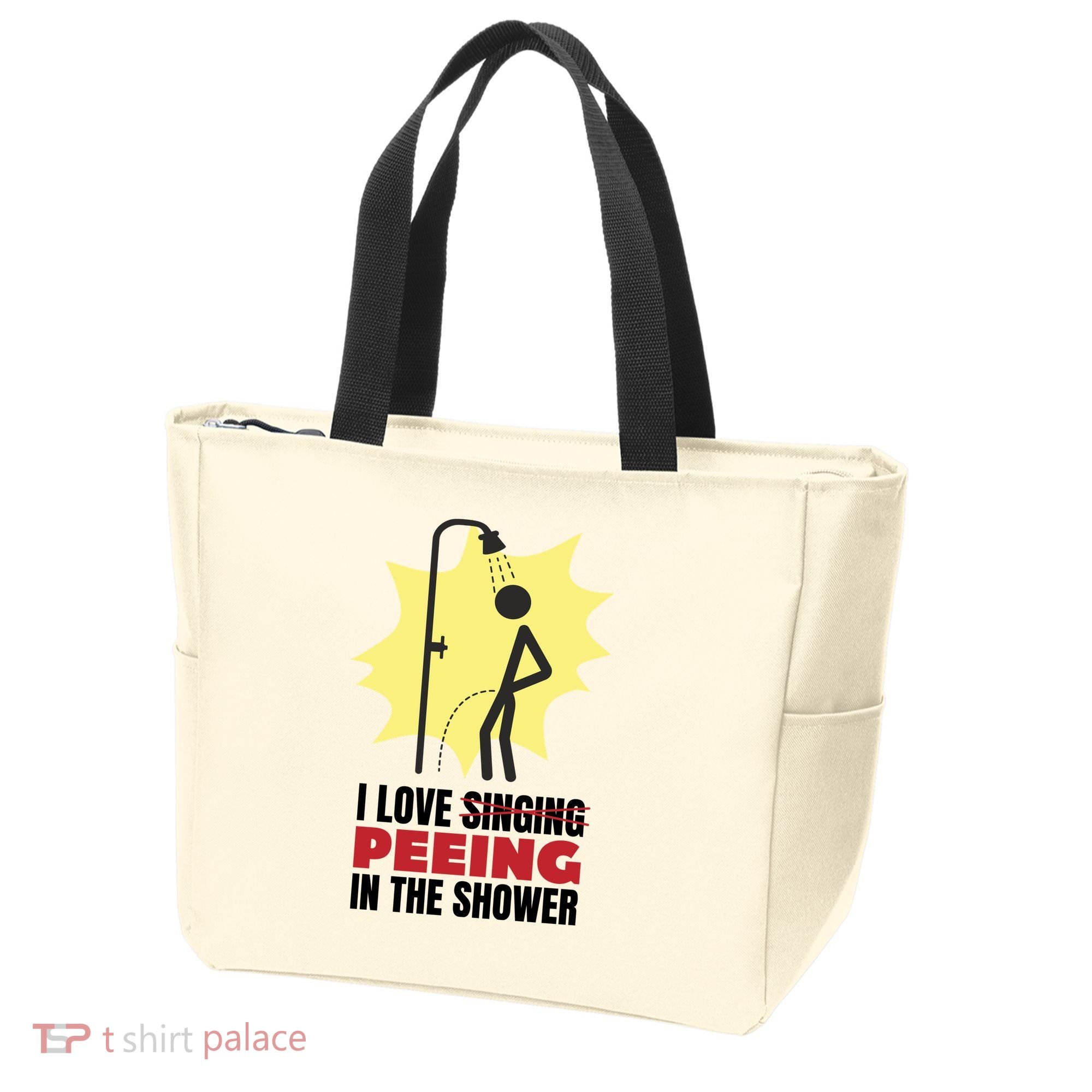 I Love Peeing In The Shower Funny Singing Tote Bag