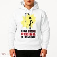 I Love Peeing In The Shower Funny Singing Hoodie thumb 2