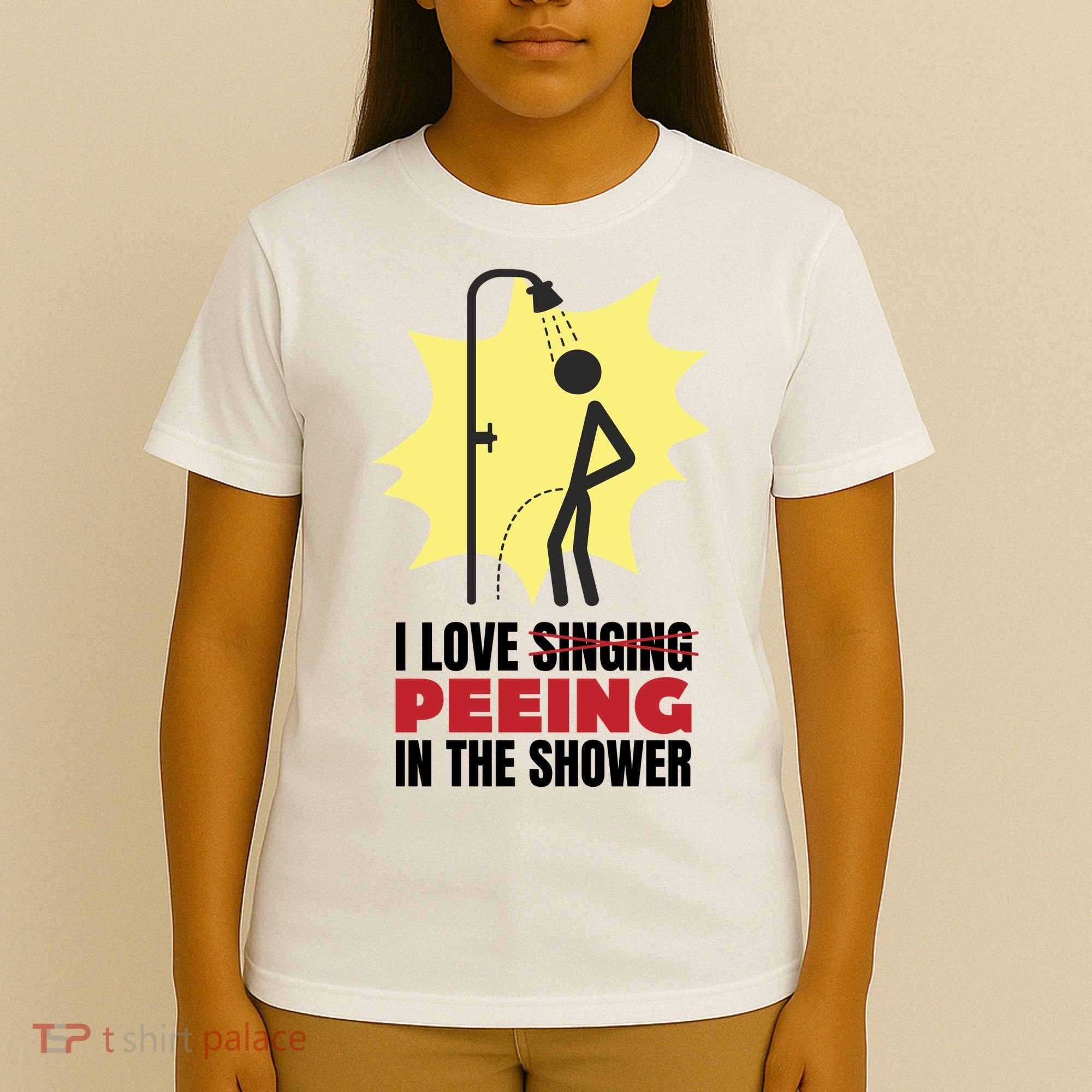 I Love Peeing In The Shower Funny Singing T-Shirt