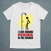 I Love Peeing In The Shower Funny Singing T-Shirt thumb 5