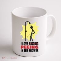 I Love Peeing In The Shower Funny Singing Coffee Mug thumb 1