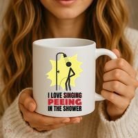 I Love Peeing In The Shower Funny Singing Coffee Mug thumb 3