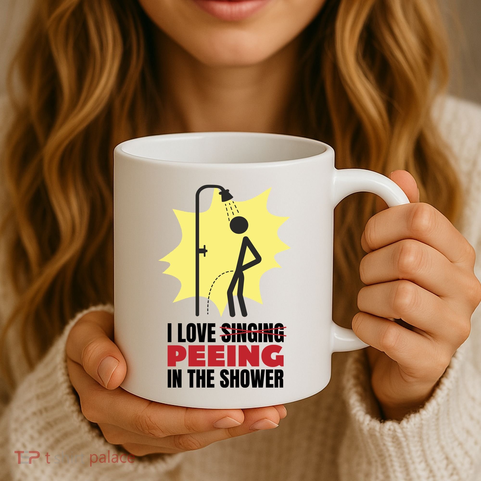 I Love Peeing In The Shower Funny Singing Coffee Mug