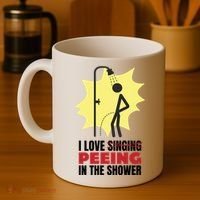 I Love Peeing In The Shower Funny Singing Coffee Mug thumb 4