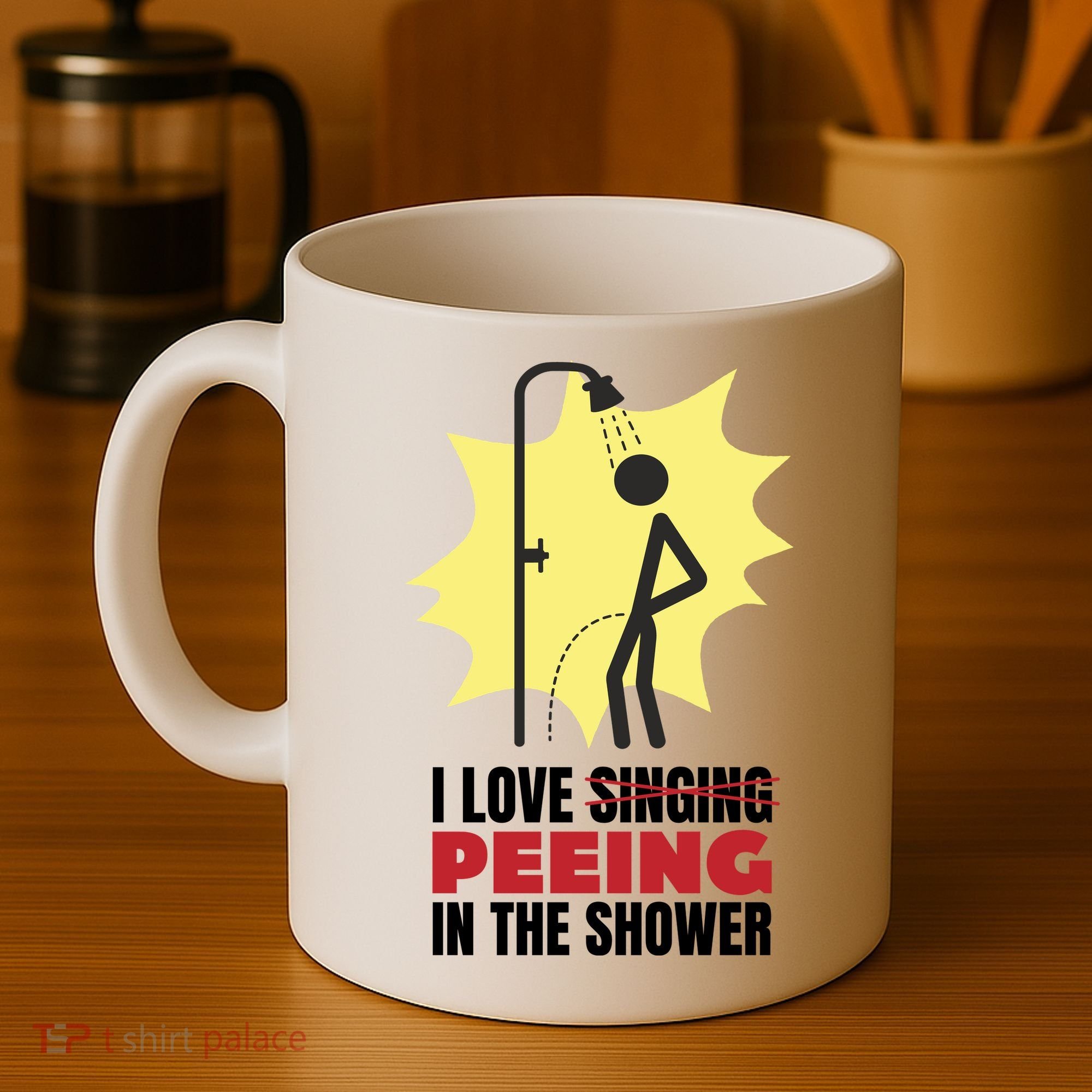I Love Peeing In The Shower Funny Singing Coffee Mug