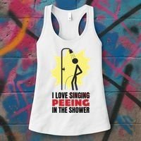 I Love Peeing In The Shower Funny Singing Women's Tank Top thumb 3