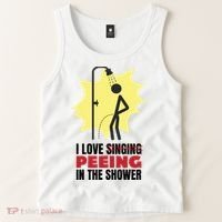 I Love Peeing In The Shower Funny Singing Tank Top thumb 2