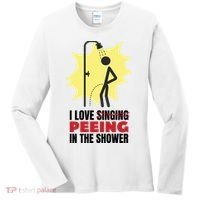 I Love Peeing In The Shower Funny Singing Women's Long Sleeve Shirt thumb 0