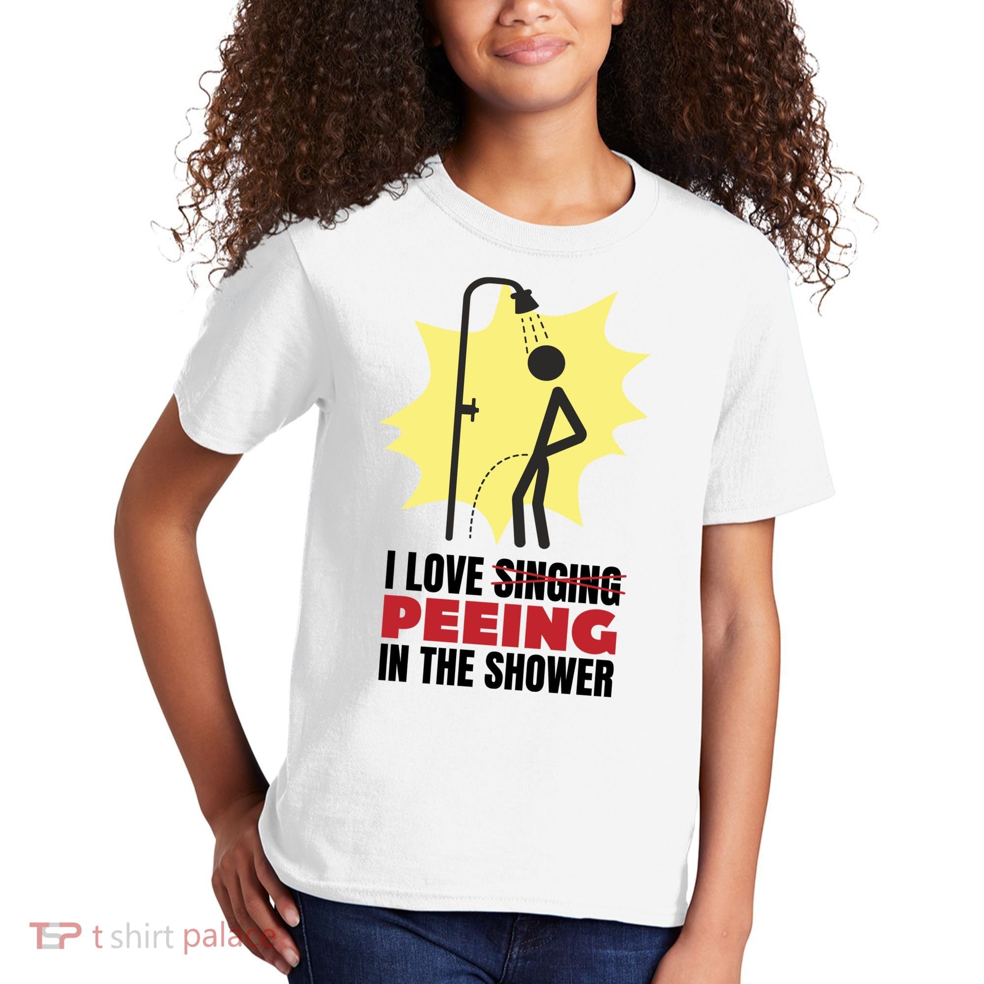 I Love Peeing In The Shower Funny Singing Kids T-Shirt