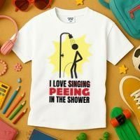 I Love Peeing In The Shower Funny Singing Kids T-Shirt thumb 3