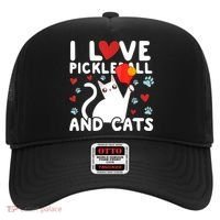 I Love Pickleball & Cats White Cat Fitness Workout Gift TShirt Hat thumb 0