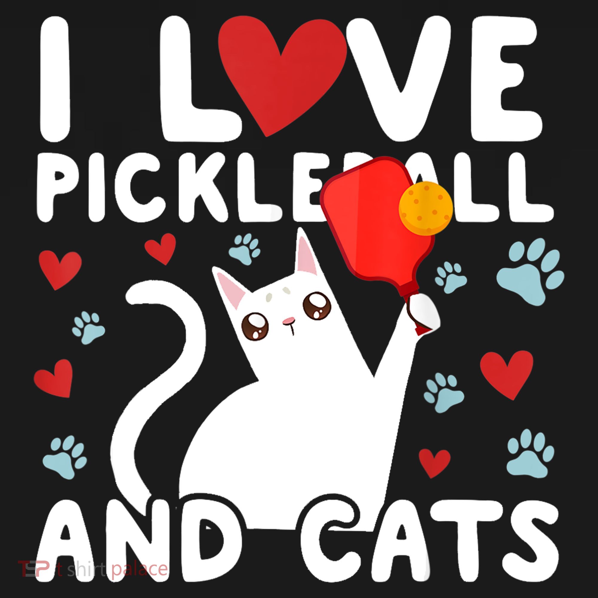 I Love Pickleball & Cats White Cat Fitness Workout Gift TShirt Toddler Hoodie