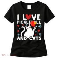 I Love Pickleball & Cats White Cat Fitness Workout Gift TShirt Women's T-Shirt thumb 0