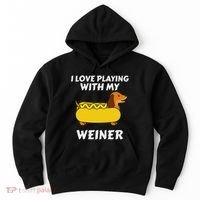 I Love Playing With My Wiener Dachshund Dog Weenie Hoodie thumb 0