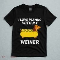 I Love Playing With My Wiener Dachshund Dog Weenie T-Shirt thumb 5