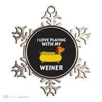 I Love Playing With My Wiener Dachshund Dog Weenie Ornament thumb 0