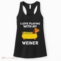 I Love Playing With My Wiener Dachshund Dog Weenie Women's Tank Top thumb 0