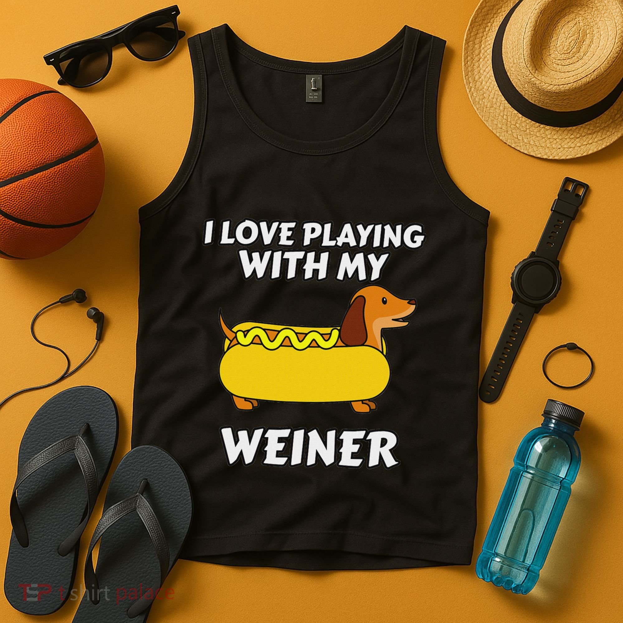 I Love Playing With My Wiener Dachshund Dog Weenie Tank Top