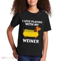 I Love Playing With My Wiener Dachshund Dog Weenie Kids T-Shirt thumb 2
