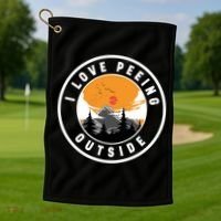 I Love Peeing Outside Golf Towel thumb 1