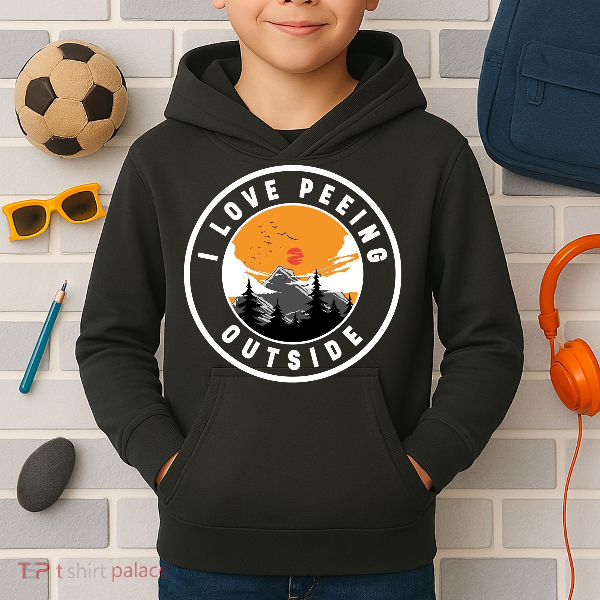 I Love Peeing Outside Kids Hoodie