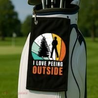 I Love Peeing Outside Golf Towel thumb 2