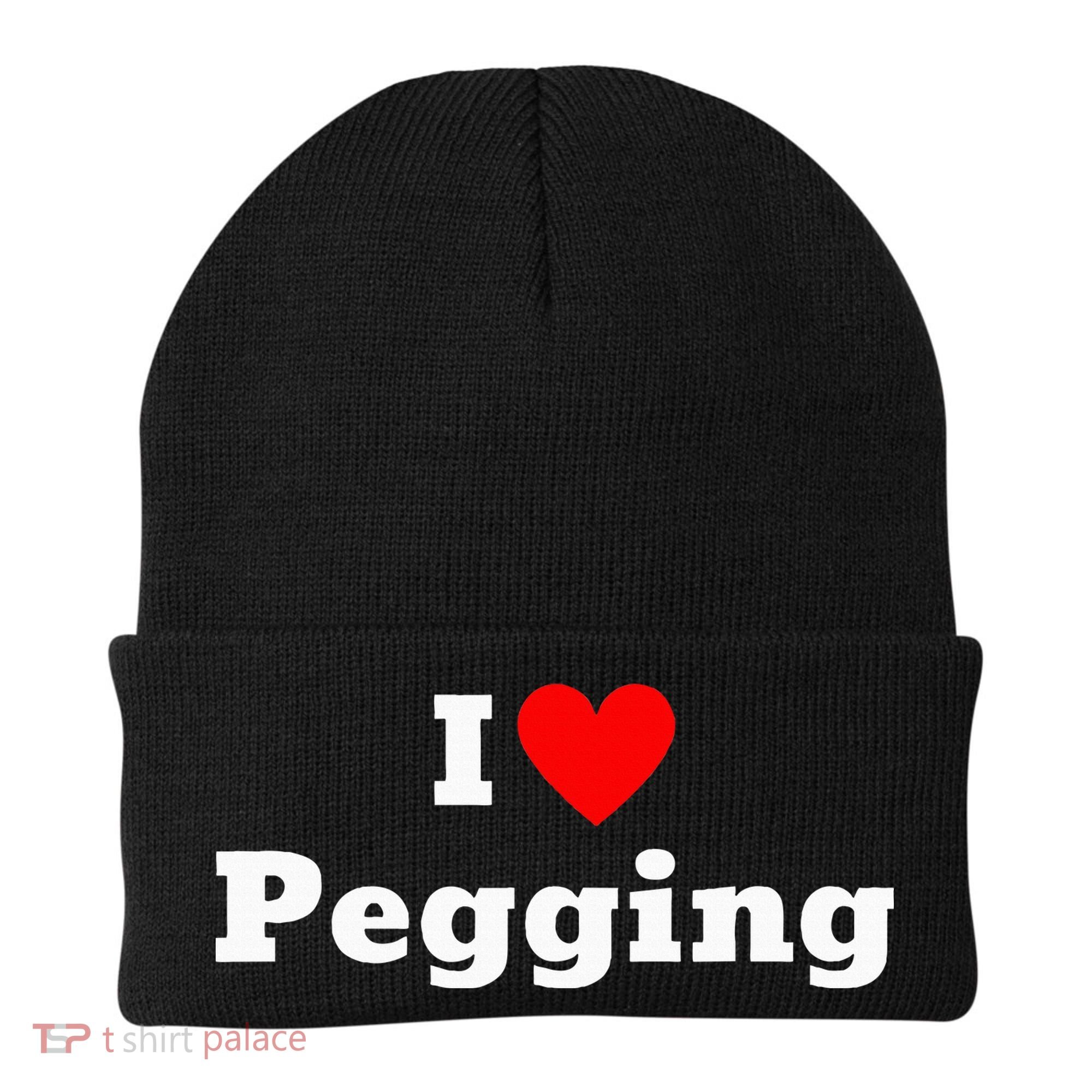 I Love Pegging With A Heart Beanie
