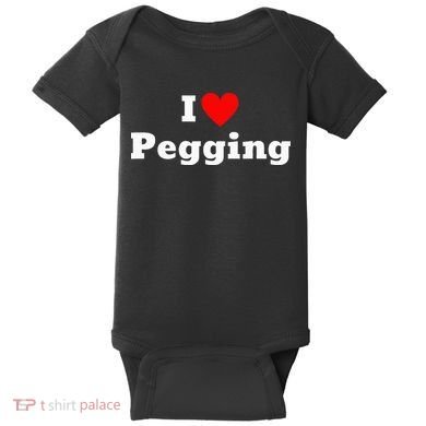 I Love Pegging With A Heart Baby Bodysuit