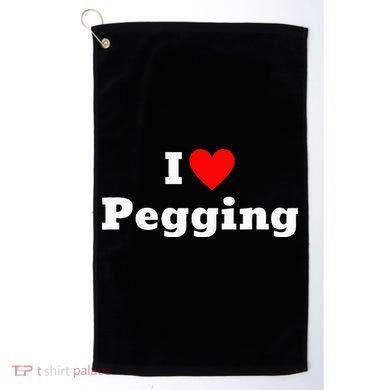 I Love Pegging With A Heart Golf Towel
