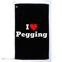 I Love Pegging With A Heart Golf Towel thumb 0