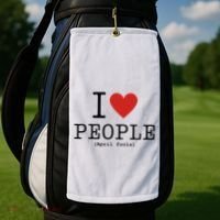I Love People April Fools Day Funny April Fools Golf Towel thumb 2
