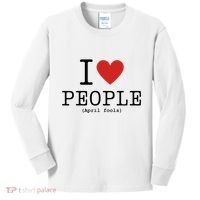 I Love People April Fools Day Funny April Fools Kids Long Sleeve Shirt thumb 0
